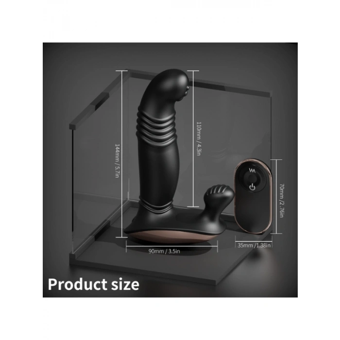 VipMarketim S-Hande Eye of Horus Rct Şarjlı Kumandalı Perine ve Uyarıcı İleri Geri Hareketli 2 in 1 Vibratör