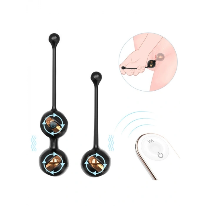 VipMarketim S-Hande Gem Şarjlı Ağırlıklı Güçlü Titreşimli Vajina Kas Geliştirici Kegel Egzersiz Vajinal Topları