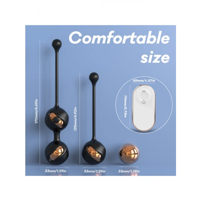 VipMarketim S-Hande Gem Şarjlı Ağırlıklı Güçlü Titreşimli Vajina Kas Geliştirici Kegel Egzersiz Vajinal Topları