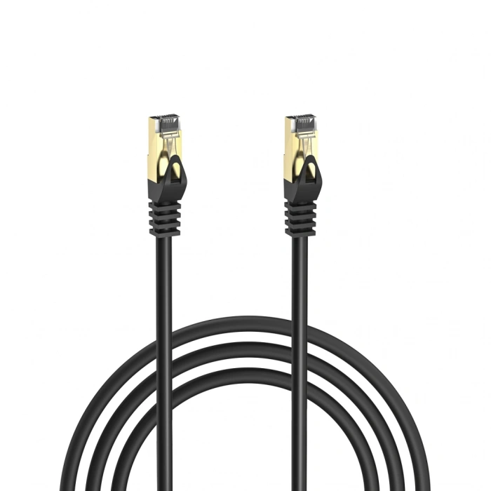 VipMarketim S-LINK MM-CAT702 CAT7 Patch 2Mt Gold Uçlu FTP CCA Ağ Bağlantı Kablosu (Siyah)(1923)