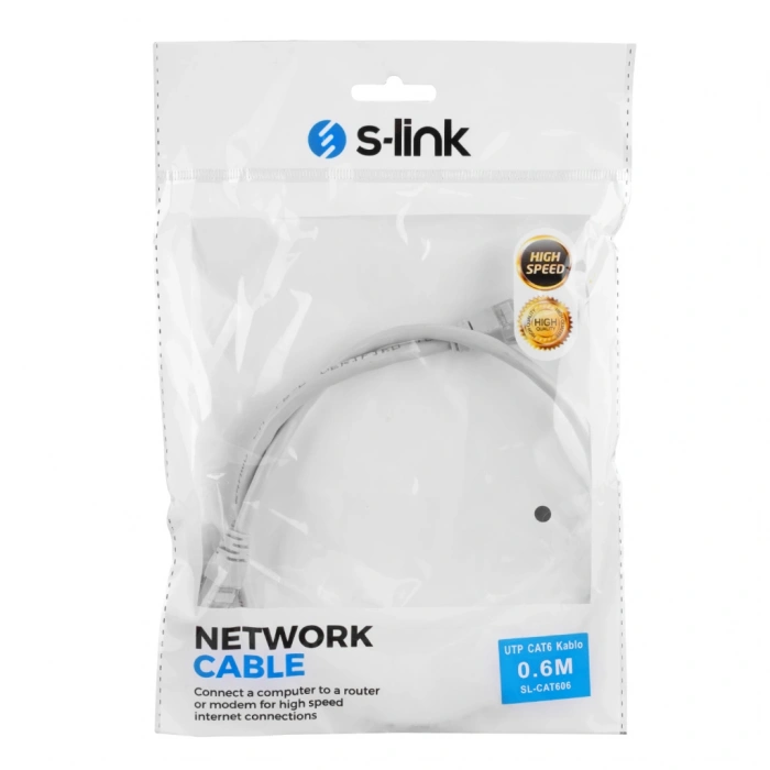 VipMarketim S-LINK SL-CAT606 CAT6 Patch 60CM Kablo (Gri)(1923)