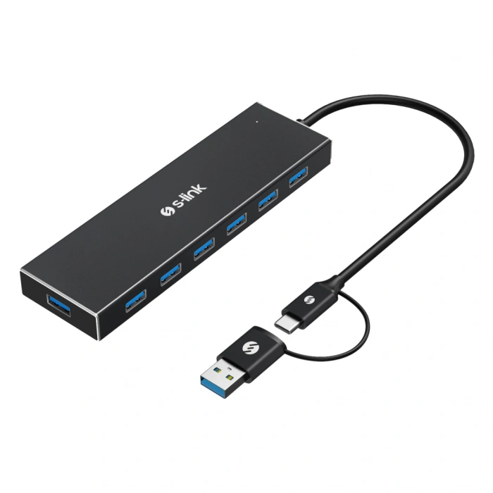 VipMarketim S-LINK SW-U317 USB3.0 Type-C to 7xUSB 3.0 Metal USB HUB(1923)