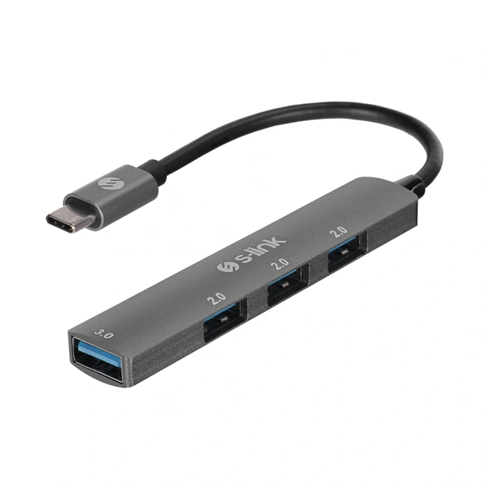 VipMarketim S-LINK SW-U324 Type-C to 3xUSB 2.0 1xUSB 3.0 Metal USB HUB(1923)