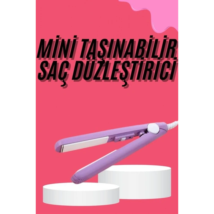 VipMarketim Saç Düzleştirici Pürüzsüz Parlaklık Seyahat Tipi Taşınabilir Seramik Kaplama