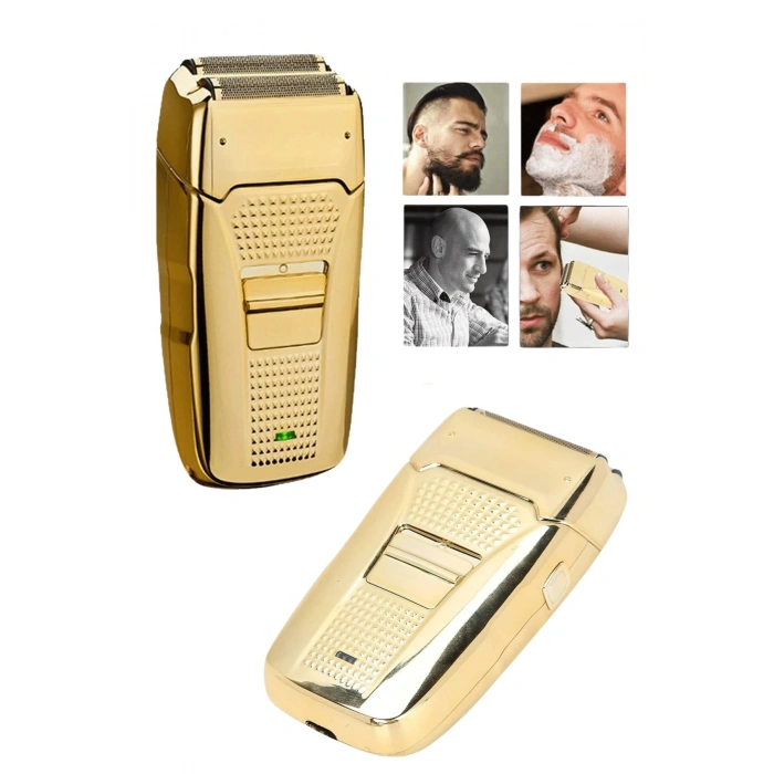 VipMarketim Sakal Kesme Tıraş Makinesi Paslanmaz Çelik Gold Şarjlı