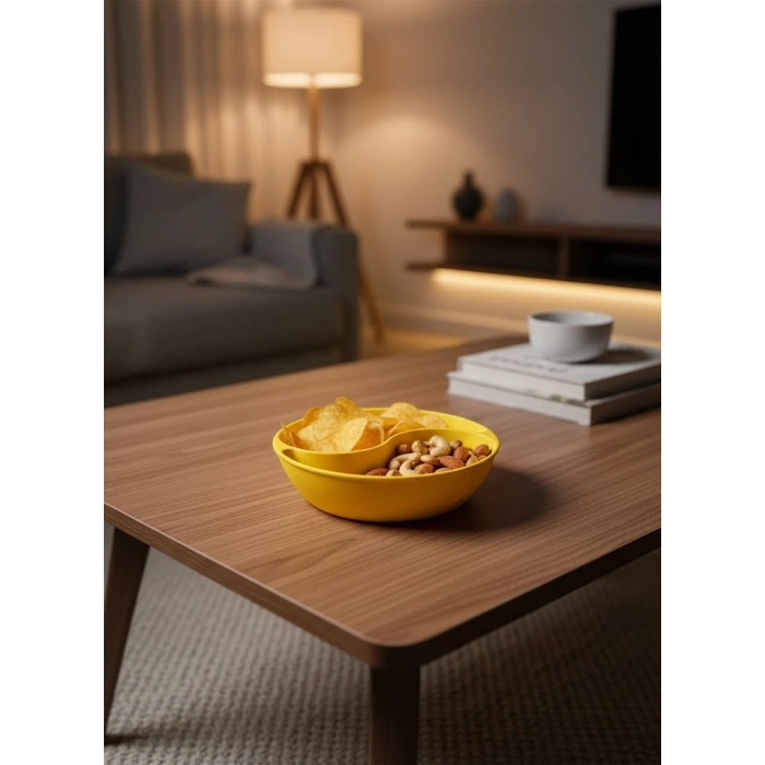 VipMarketim Sarı Çerezlik Kase Seti 4 Adet 3x12 cm