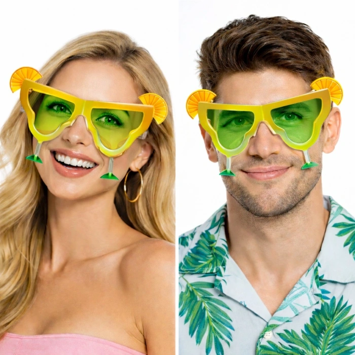 VipMarketim Sarı Margarita Bardak Şeklinde Parti Gözlüğü