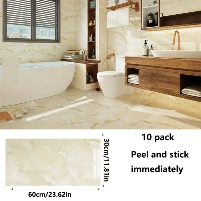 VipMarketim Sarı Mermer Desenli Alüminyum Plastik Duvar Stickerı