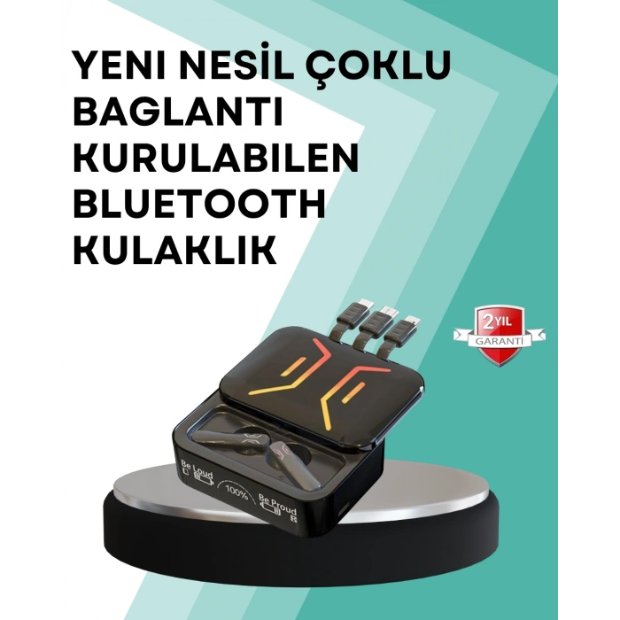 VipMarketim Şarj Kutulu Bluetooth Kulaklık – 2 Saatte Tam Şarj