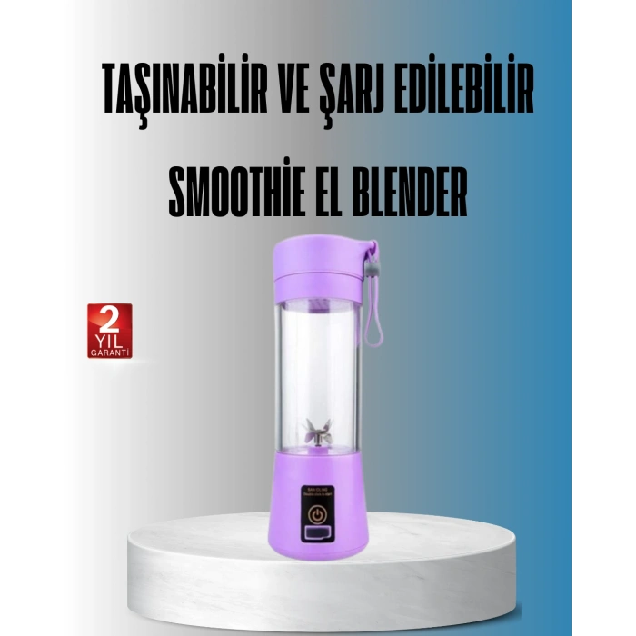 VipMarketim Şarjlı 380ml Portatif Smoothie Blender USB Mini Shake Yapıcı