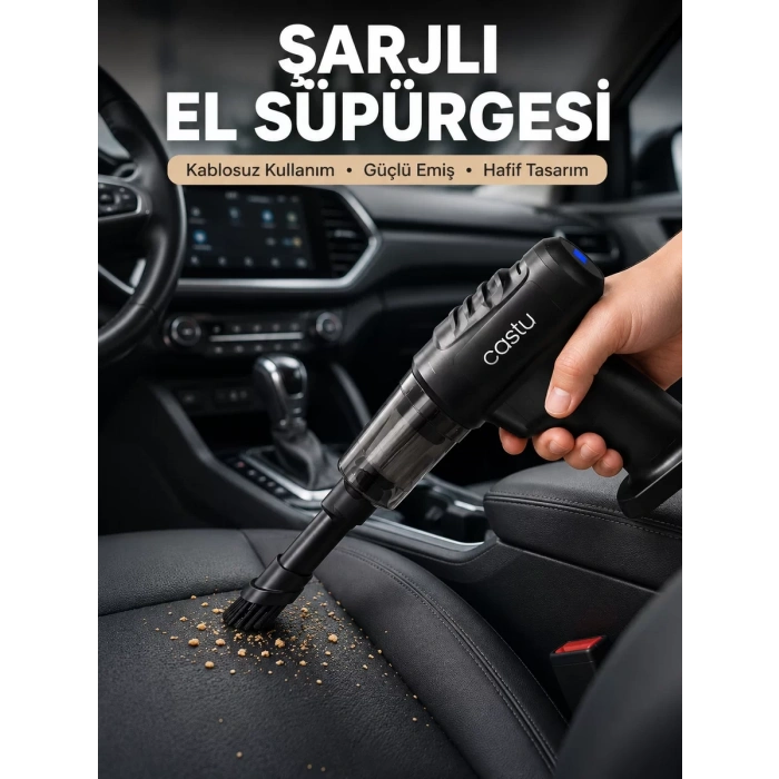 VipMarketim Şarjlı Araç İçi El Süpürgesi ve Hava Pompası