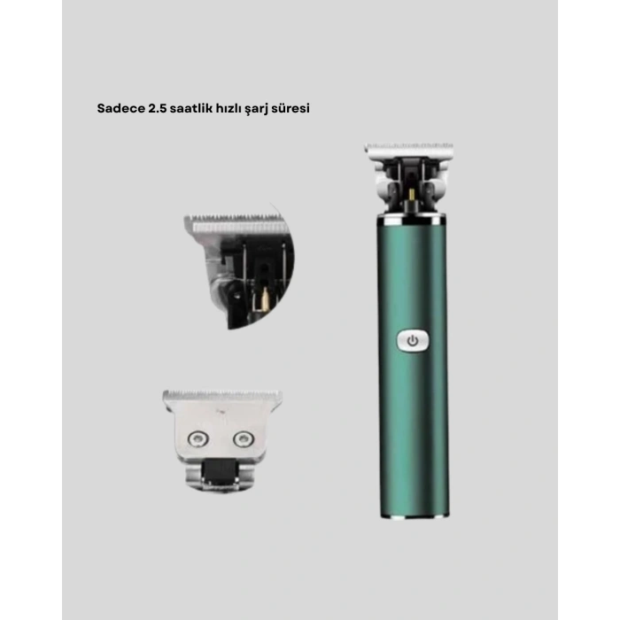 VipMarketim Şarjlı Erkek Tıraş Makinesi – 180 Dakika Pil Ömrü 2.5 Saat Hızlı Şarj USB ve Powerbank Uyumlu