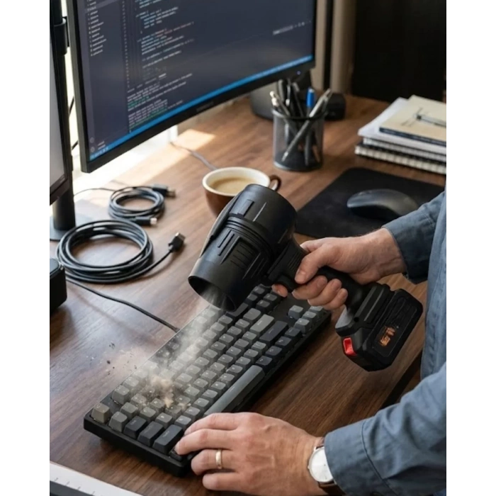 VipMarketim Şarjlı Hava Üfleyici Güçlü Motorlu Çok Amaçlı Temizlik Makinesi