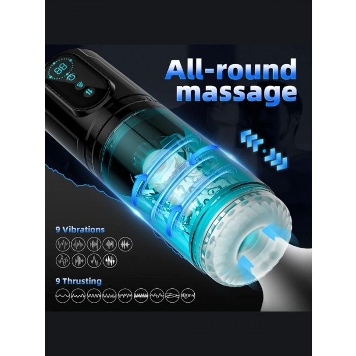 VipMarketim Şarjlı İleri Geri ve Dönmeli 15 Modlu Titreşimli Emişli Otomatik Vajina