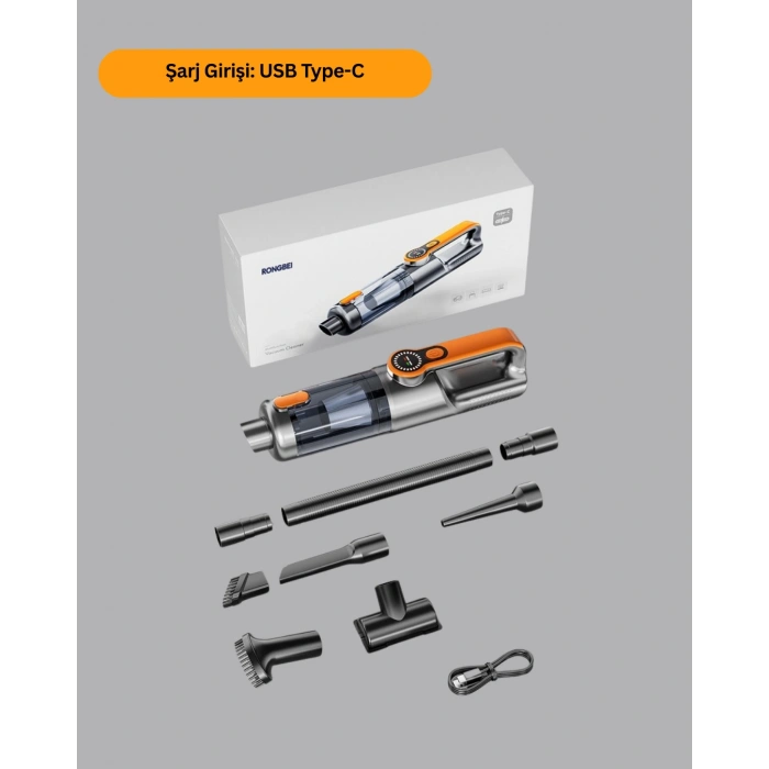 VipMarketim Şarjlı Kablosuz El Süpürgesi Yüksek Emiş Güçlü ve Çok Başlıklı