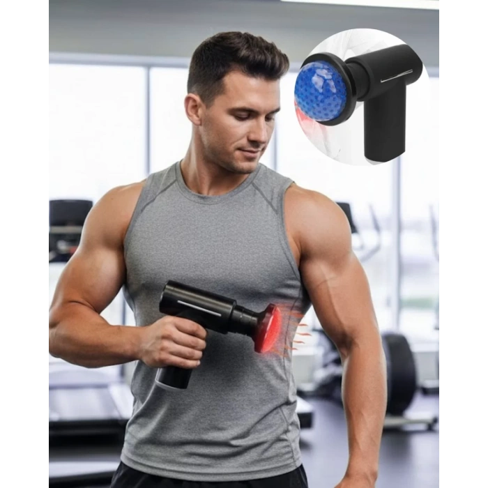 VipMarketim Şarjlı Masaj Tabancası Sıcak Soğuk Terapi Sessiz Güçlü Motorlu