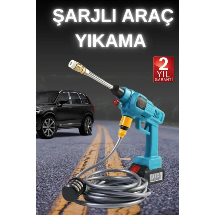 VipMarketim Şarjlı Ve Yüksek Basınçlı Oto Yıkama Makinesi Ve Sulama Tabancası Bahçe Yıkama Makinesi