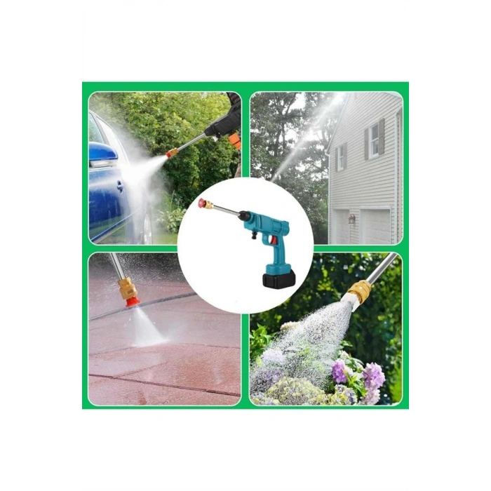 VipMarketim Şarjlı Ve Yüksek Basınçlı Oto Yıkama Makinesi Ve Sulama Tabancası Bahçe Yıkama Makinesi