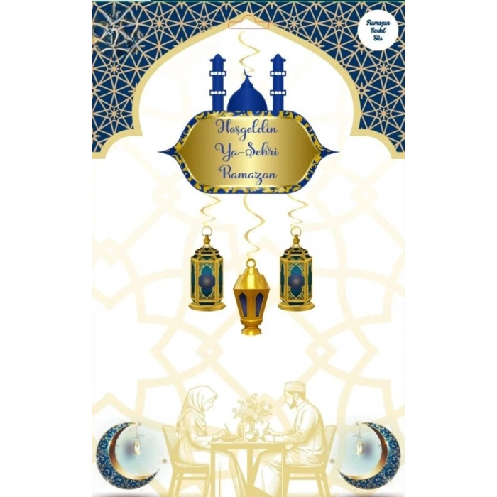 VipMarketim Sarkıt Ramazan Süsü Lacivert - Hoşgeldin Ya Şehri Ramazan