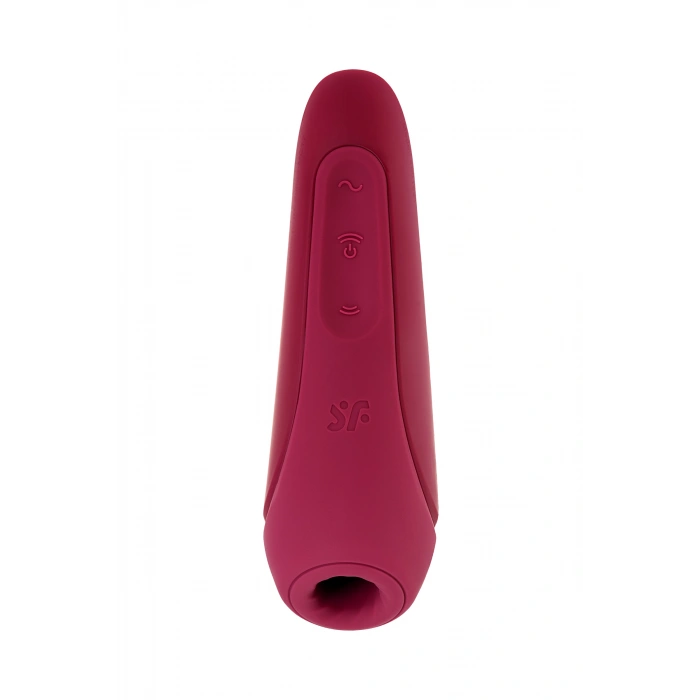 VipMarketim Satisfyer Curvy 1 Connect App Vakum Dalgası Klitoris Vibratörü, silikon, kırmızı, 14,3 cm