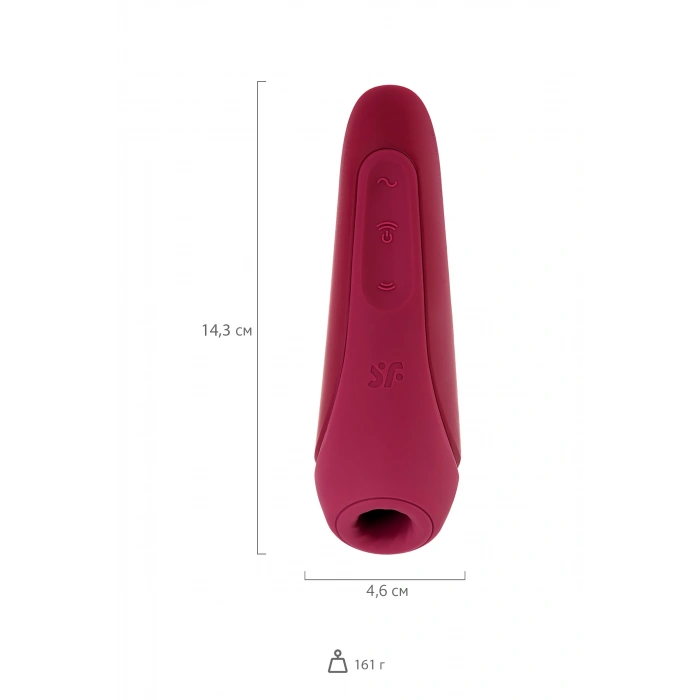 VipMarketim Satisfyer Curvy 1 Connect App Vakum Dalgası Klitoris Vibratörü, Silikon, Kırmızı, 14,3 Cm