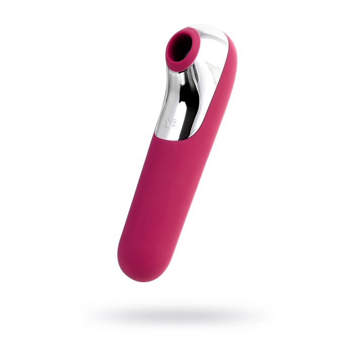 VipMarketim Satisfyer Dual Love Pink Vakum Klitoral Uyarıcı Vibratör, Silikon, Kırmızı, 16 Cm