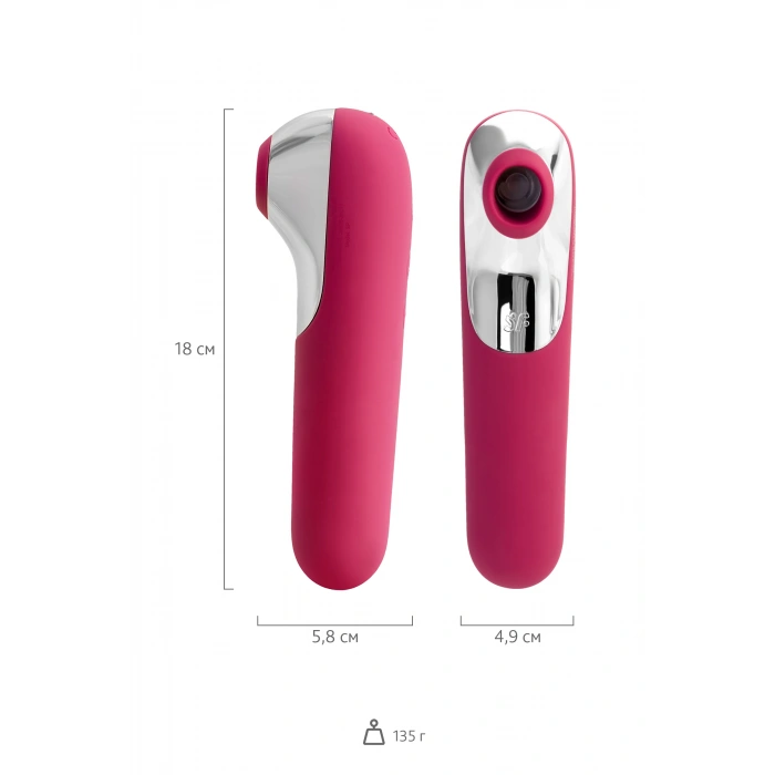 VipMarketim Satisfyer Dual Love Pink Vakum Klitoral Uyarıcı Vibratör, Silikon, Kırmızı, 16 cm
