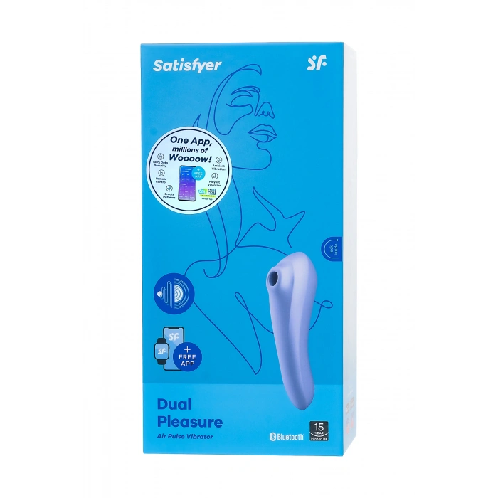 VipMarketim Satisfyer Dual Pleasure Vakum Dalgası Klitoral Vibratör, Silikon, Mor, 17.9 Cm