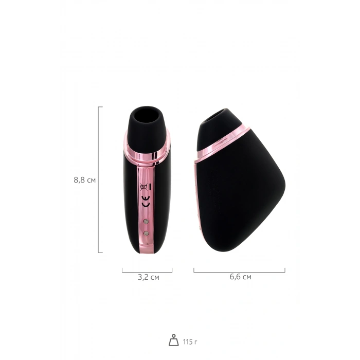 VipMarketim Satisfyer Love Triangle Vakum Dalgası Klitoral Stimülatör, Silikon, Siyah, 8,8 Cm