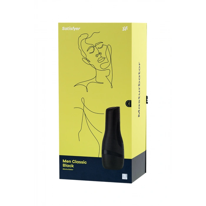 VipMarketim Satisfyer Men Classic Masturbator Gerçekçi Olmayan, Tpe, Siyah, 25,4 Cm