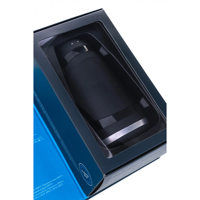 VipMarketim Satisfyer Men Heat Vibratiion Masturbator Gerçekçi Olmayan, Silikon, Siyah, 15 cm