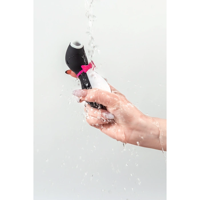 VipMarketim Satisfyer Penguin Vakum Dalgası Klitoris Vibratörü, Silikon, Siyah, 11,5 Cm