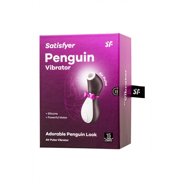 VipMarketim Satisfyer Penguin Vakum Dalgası Klitoris Vibratörü, Silikon, Siyah, 11,5 Cm