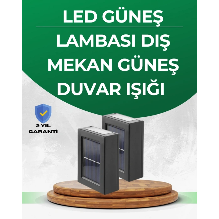 VipMarketim Şeffaf Abajurlu Duvar Tipi Solar Işık