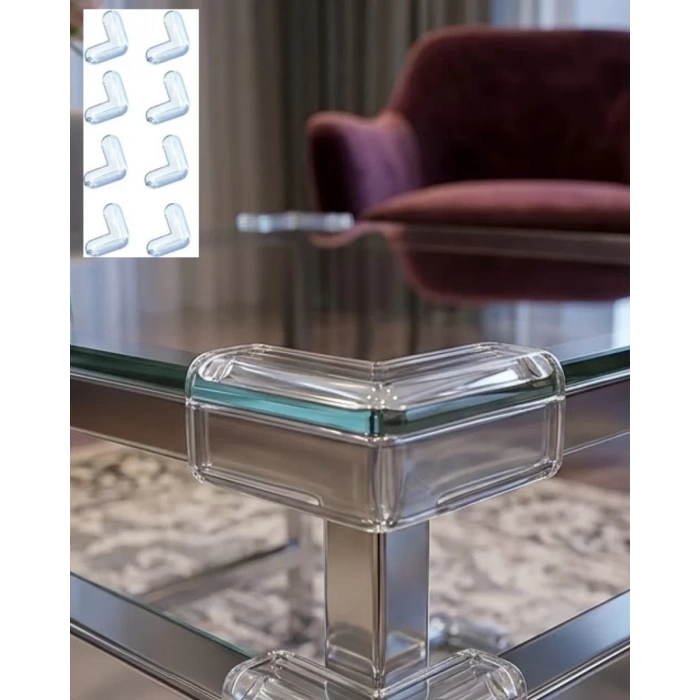 VipMarketim Şeffaf Masa Kenarı Koruyucu 8 Adet Mobilya Köşe Koruma Seti