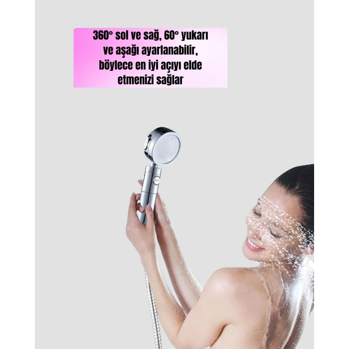 VipMarketim Şelale Sisi ve Masaj Özellikli Banyo Duş Başlığı