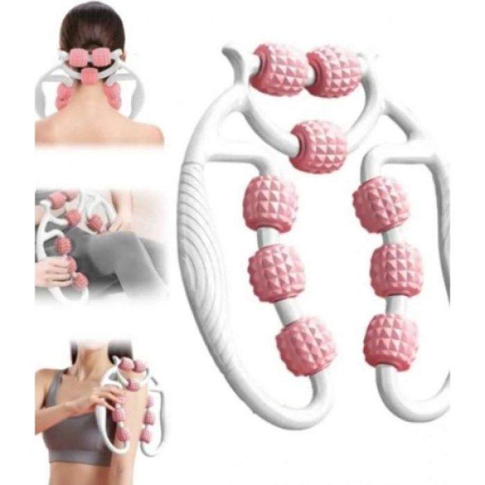 VipMarketim Selülit Masaj Aleti 9 Tekerlekli Lenf Drenaj Rulosu