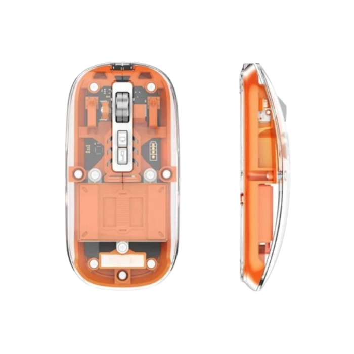 VipMarketim Sessiz Tıklamalı Şeffaf Mouse Bluetooth ve USB Uyumlu
