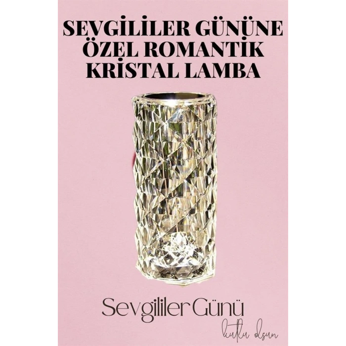 VipMarketim Sevgililer Gününe Özel Romantik Kristal Gece Lambası Sevgiliye Hediye