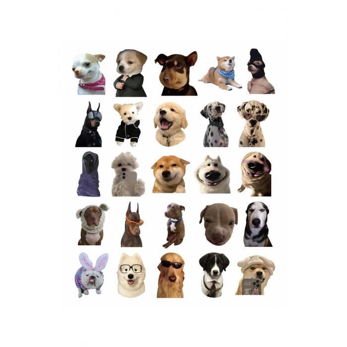 VipMarketim Sevimli Köpek Çıkartmaları Laptop Notebook Tablet Sticker Seti