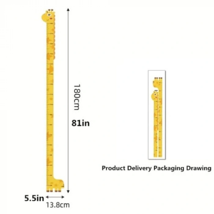 VipMarketim Sevimli Sarı Zürafa Boy Ölçüsü Sticker