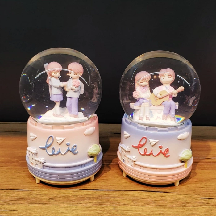 VipMarketim Sevimli Sevgililer Büyük Boy Kar Küresi