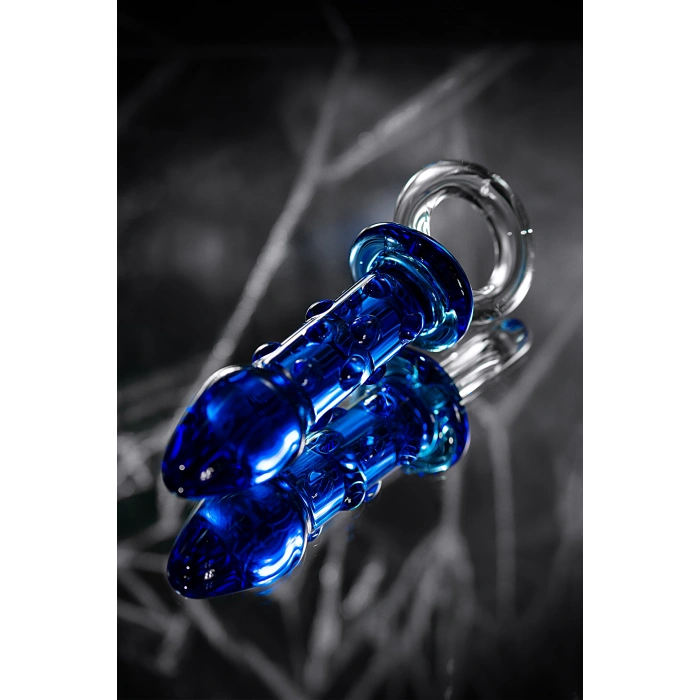 VipMarketim Sexus Glass Anal Kılıfı, Cam, Mavi, 16 Cm, Ø 3,5 Cm