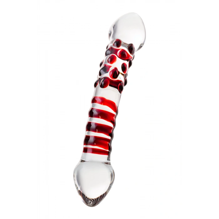 VipMarketim Sexus Glass Çift Taraflı Cam Dildo , Şeffaf, 21 Cm