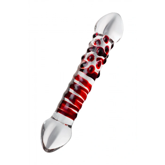 VipMarketim Sexus Glass Çift Taraflı Cam Dildo , Şeffaf, 21 Cm