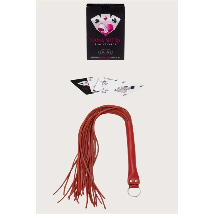 VipMarketim Sexy Görselli Oyun Kartı Kama Sutra Kırmızı Kırbaç Set