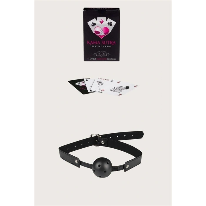 VipMarketim  Sexy Görselli Oyun Kartı Kama Sutra Siyah Ağız Topu Set