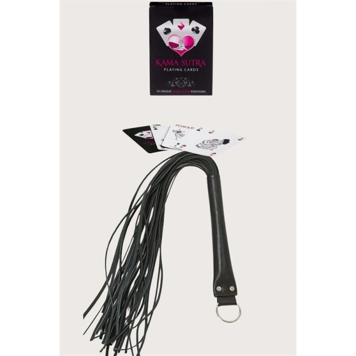 VipMarketim  Sexy Görselli Oyun Kartı Kama Sutra Siyah Kırbaç Set