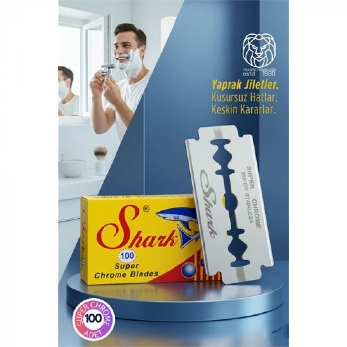 VipMarketim Shark Super Chrome 100’lüPremium Paket - Profesyonel Jilet