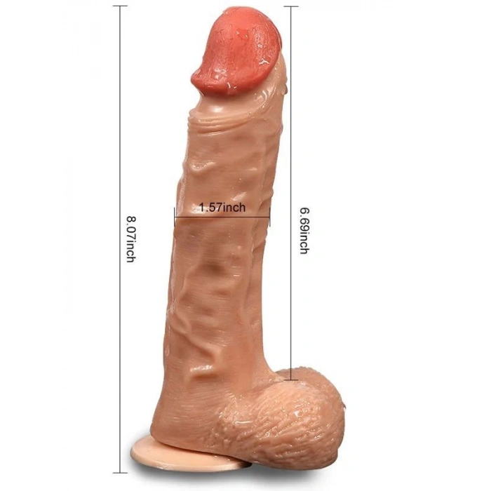 VipMarketim Shequ Bronte Şarjlı Döner Başlı Realistik Dildo Uzaktan Kumandalı 20.5 cm